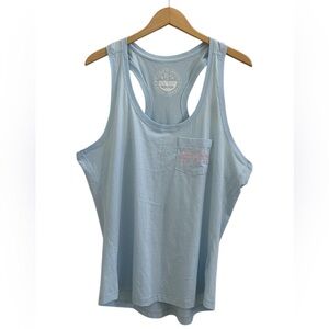 Lauren James Racer Back Logo Tank Top in Light Blue Size Medium NWT